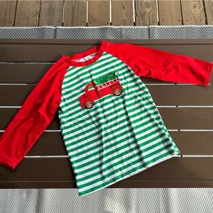 Smocked Polkadot Christmas Shirt Size 6-7